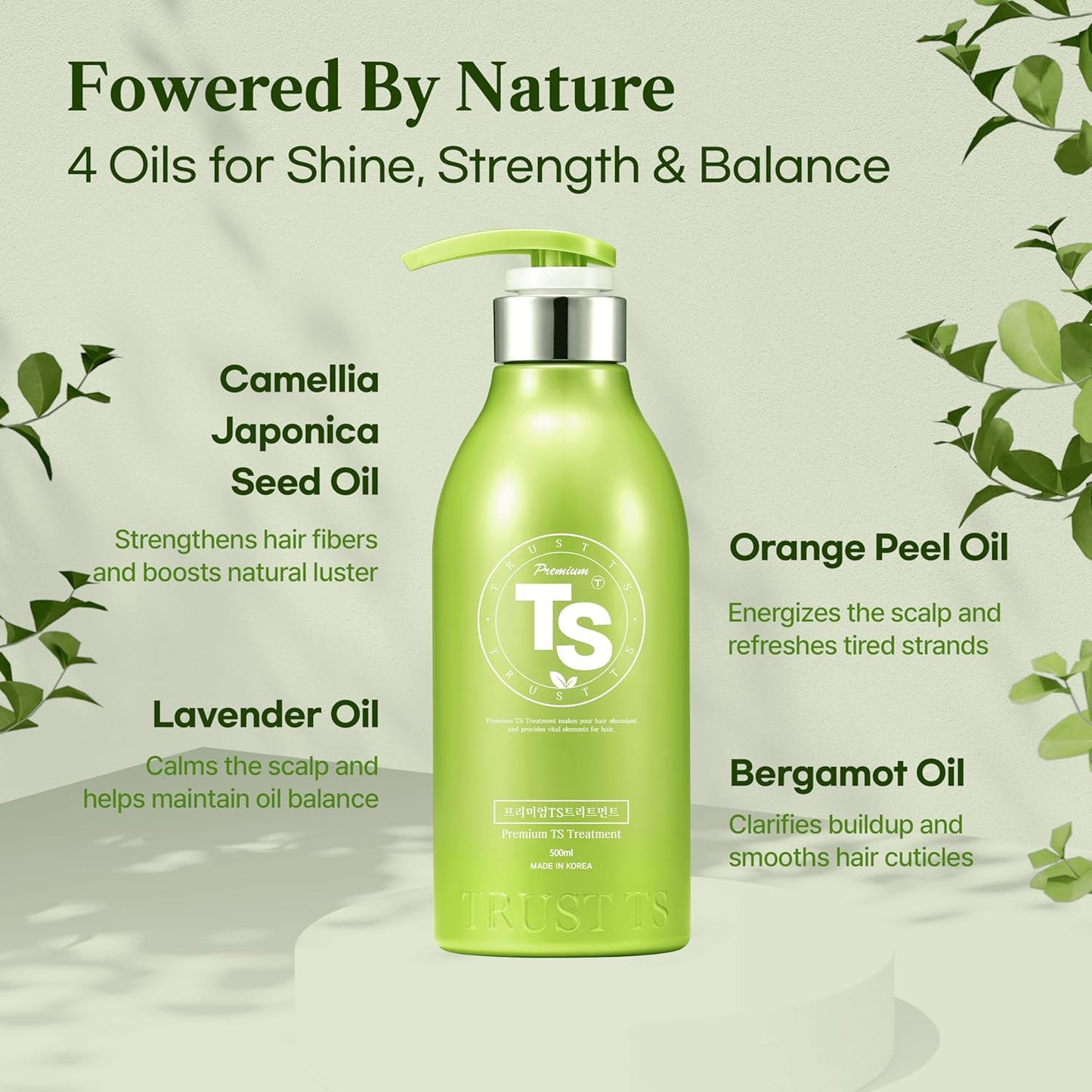 TS Premium TS Treatment | Korean Hair Care with Argan Oil & Shea Butter | Repairs Damaged, Weak Hair | Soothes Scalp Discomfort with Natural Plant Extracts (16.9 Fl Oz)