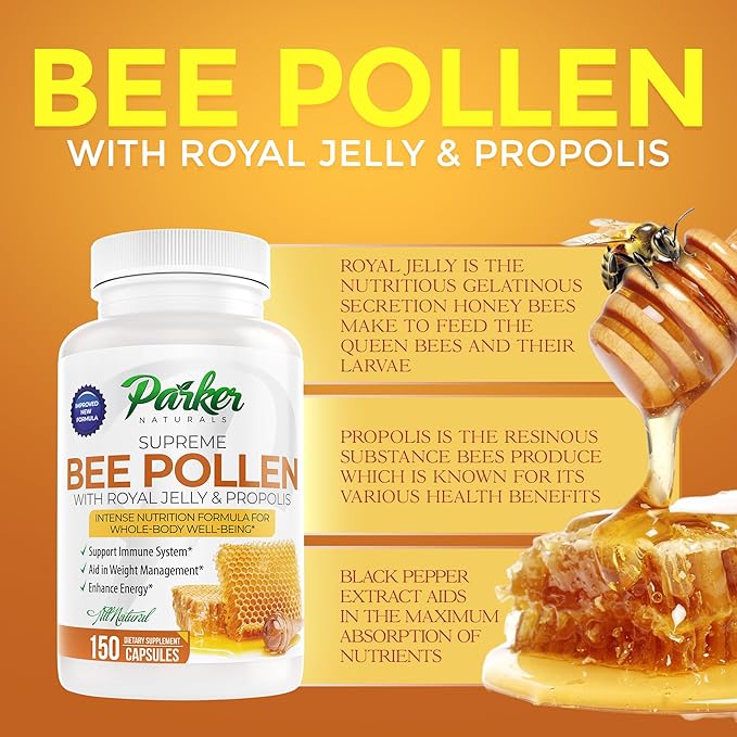 Best Bee Pollen, Royal Jelly, Propolis 150 Vegetarian