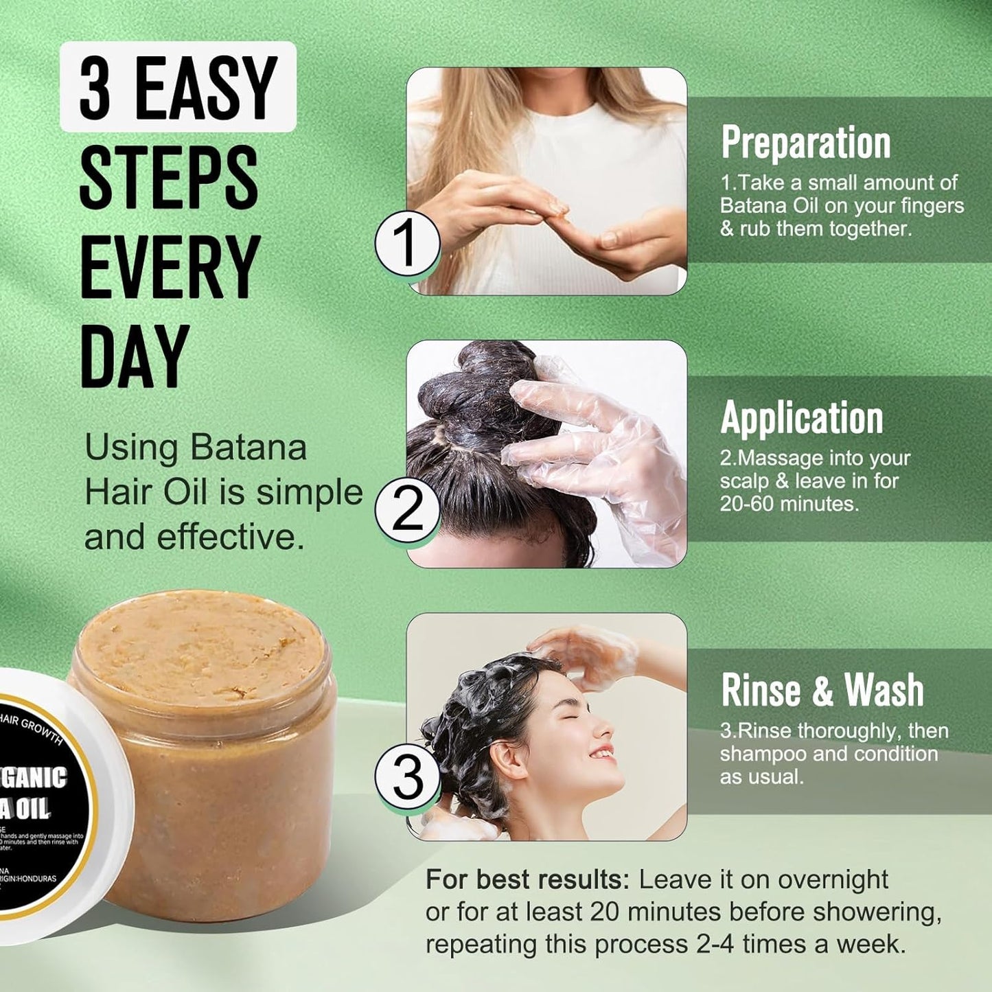 Divine Vitals Batana Oil for Hair Growth, Adds Texture & Shine, For Men and Women (2pcs)