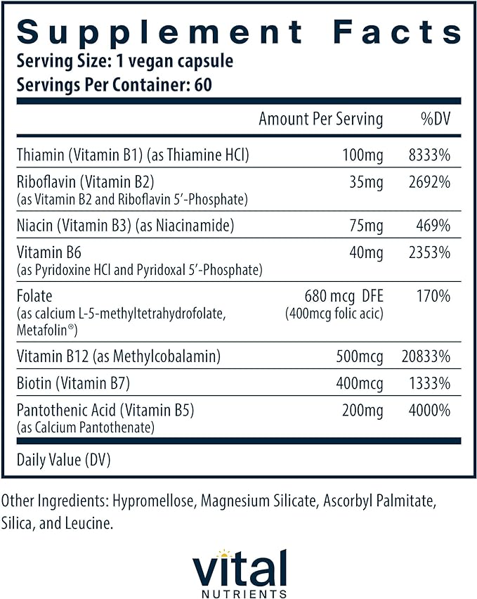 Vital Nutrients Vitamin B-Complex 60 Capsules
