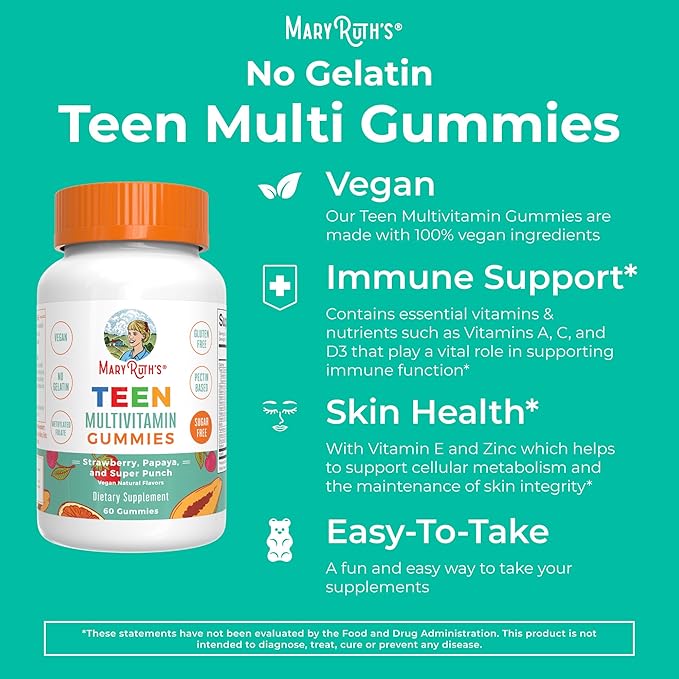 MaryRuth Organics Multivitamin for Teens 13+ | 60 Count