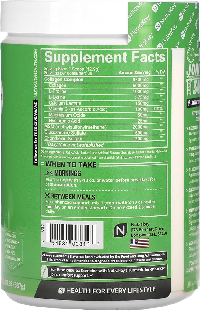 NutraKey Innoflex Glucosamine with Chondroitin, Msm,