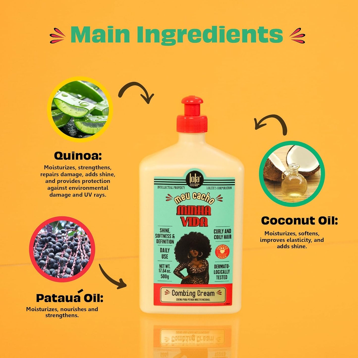 Lola From Rio – Meu Cacho Minha Vida – Curl Defining Cream for Soft, Bouncy Curls & Waves – Lightweight Moisturizing Curl Enhancer – 17.6 fl oz