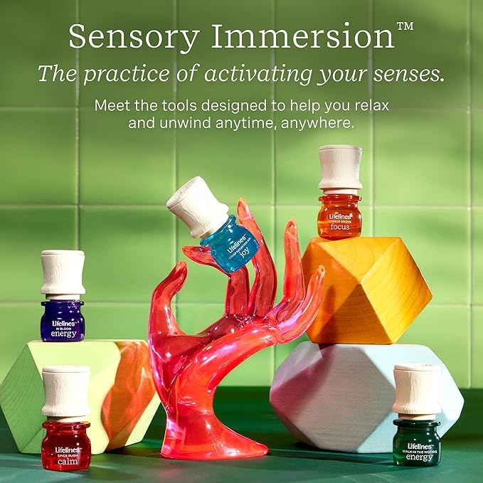 Lifelines Essential Oil Blends, 2-Pack - Blended Essential Oils with Mess-Free Precision Pump for Aromatherapy Diffusers - Long-Lasting Scented Fragrance - Crisp Mountain Air (Joy & Energy)