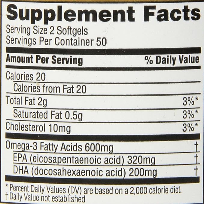 Spectrum Essentials Softgels, Fish Oil Omega-3, 1000 mg, 100 Count
