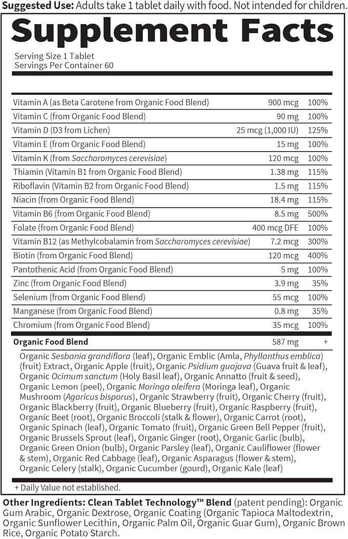 Garden of Life Organics Men's Once 60 Tablets,
