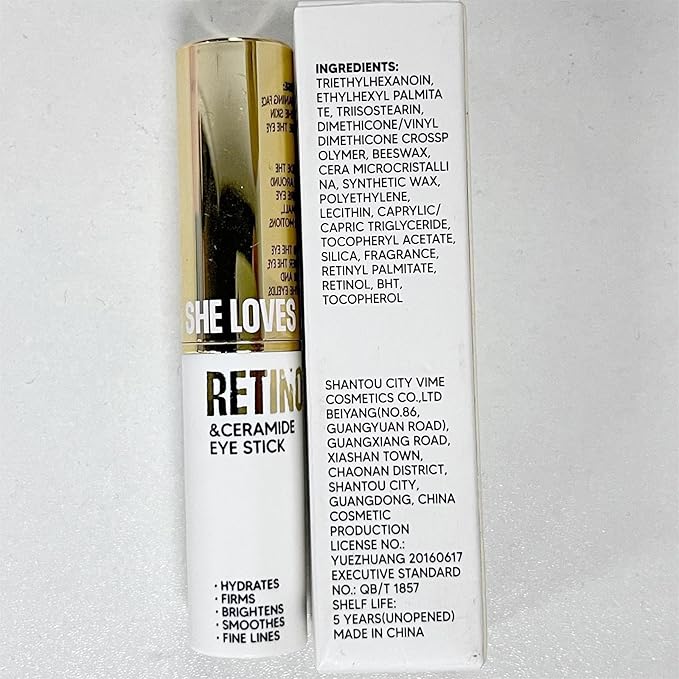 Retinol Eye Stick, Eye Cream for Dark Circles and Puffiness, Hydration and Brightening Eye Balm, Under Eye Cream Anti Aging Visible Results in 3-4 Weeks Reduces Fine Lines Bags