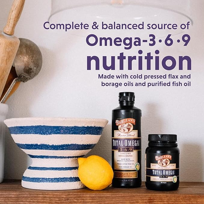 Barlean's Total Omega 3 6 9 1,000 mg 90 Count