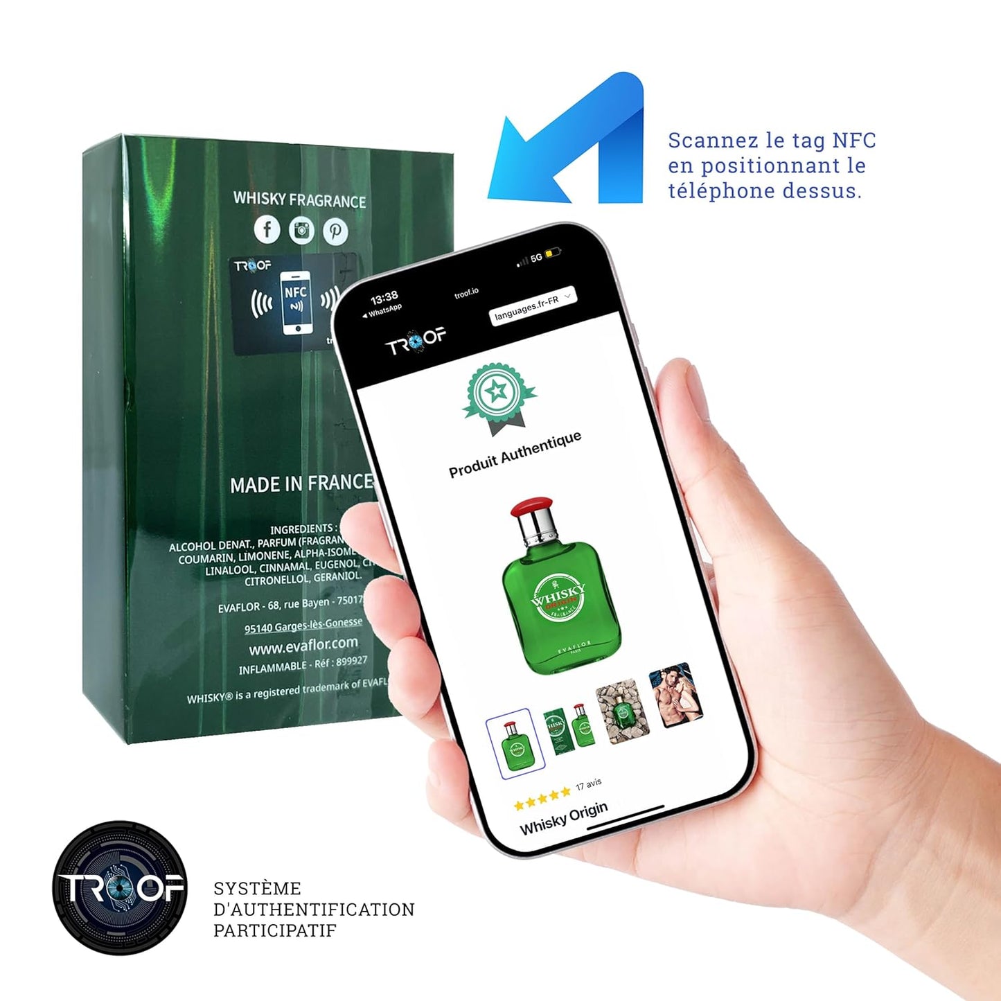 EVAFLORPARIS WHISKY ORIGIN Eau de Toilette for Men – Bold and Timeless Scent – Fresh Citrus and Warm Spices over a Woody Base – Long Lasting Fragrance – Made in France 3.4 Fl Oz