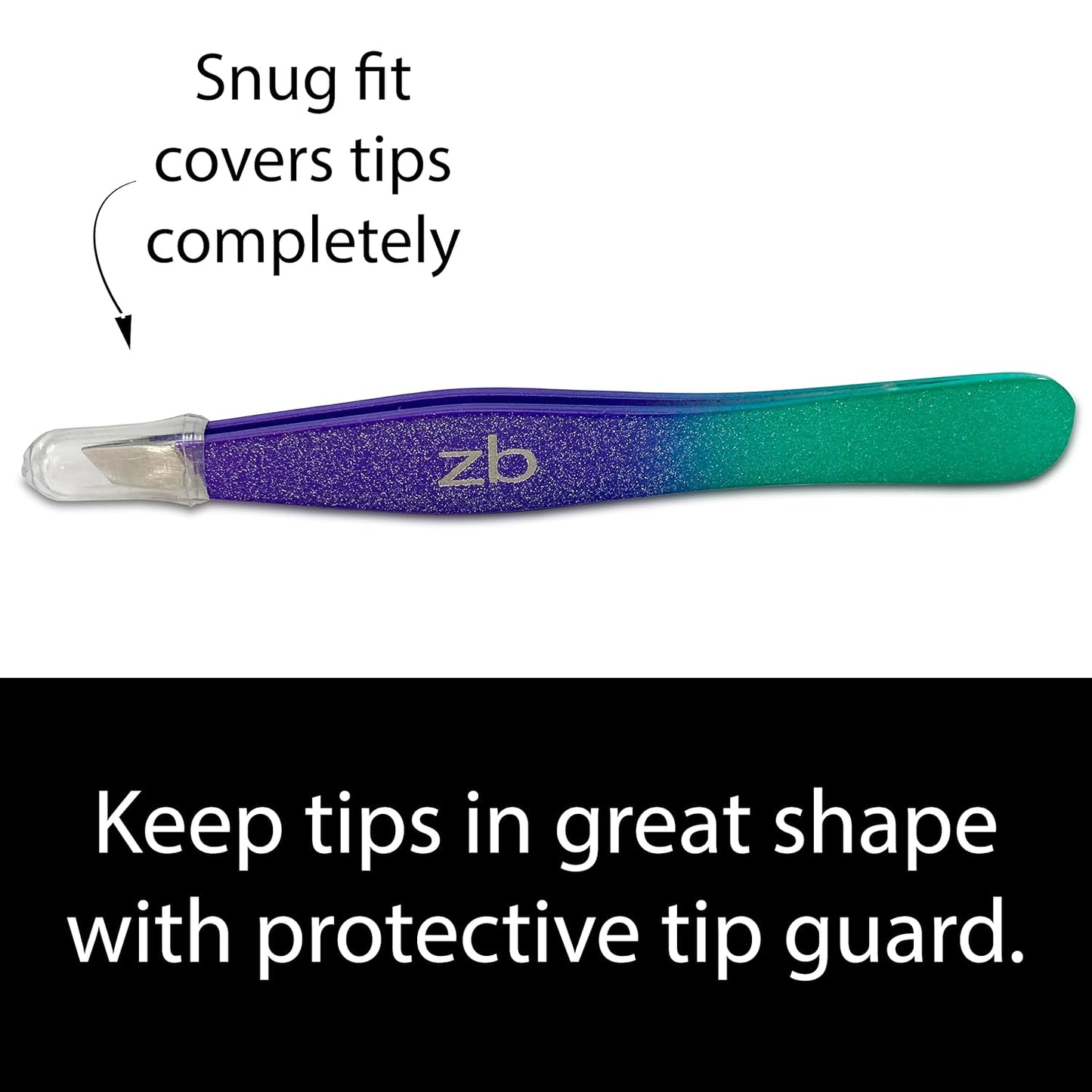 Zizzili Basics Tweezers - Limited Edition Mermaid Slant Tip - Best Tweezer for Eyebrow, Facial Hair Removal and your Precision Needs