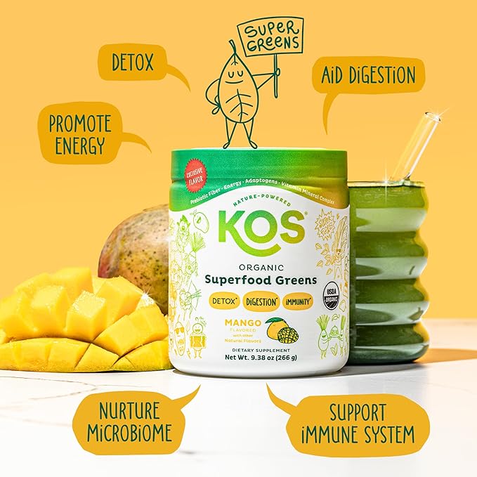 KOS Organic Superfood Greens Powder 28 Servings