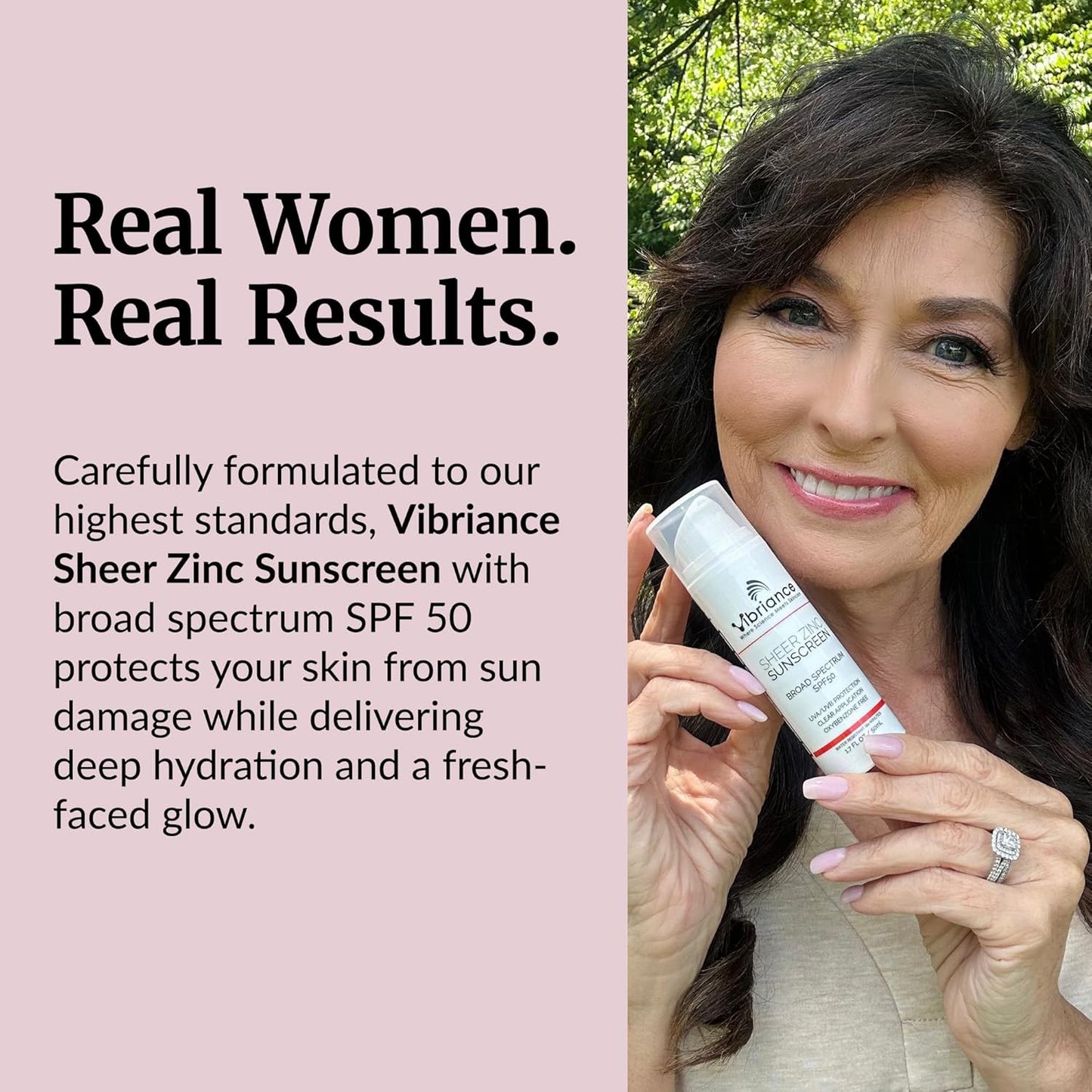 Vibriance Sheer Zinc Sunscreen - Tinted Sunscreen for Face SPF 50, Lightweight Facial Moisturizer with Niacinamide, Hyaluronic Acid - 1.7 fl oz