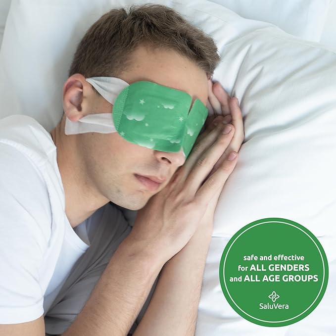 Steam Eye Mask for Dry Eyes with 5 Eyelid Cleansing Wipes, Self Heating Eye Compress for Dry Eyes, Soothe and Relax with 40-50 min Spa Eye Mask, Self Warming Eye Mask for Well-Being 16 pcs