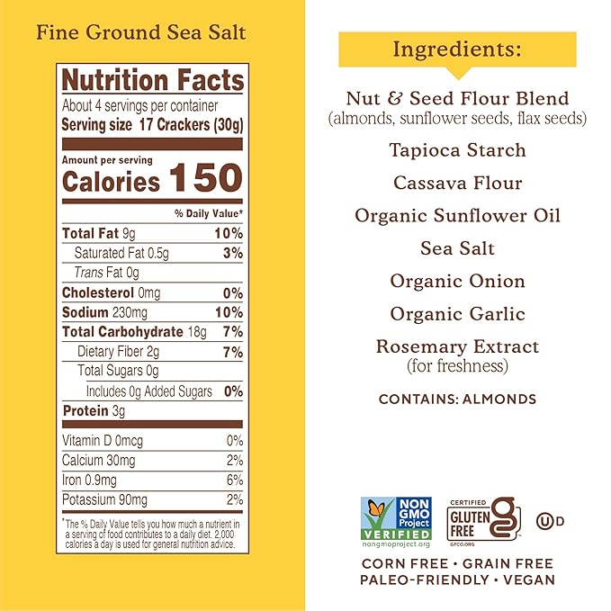 Simple Mills Almond Flour Crackers, Fine 4.9 Ounce 1)