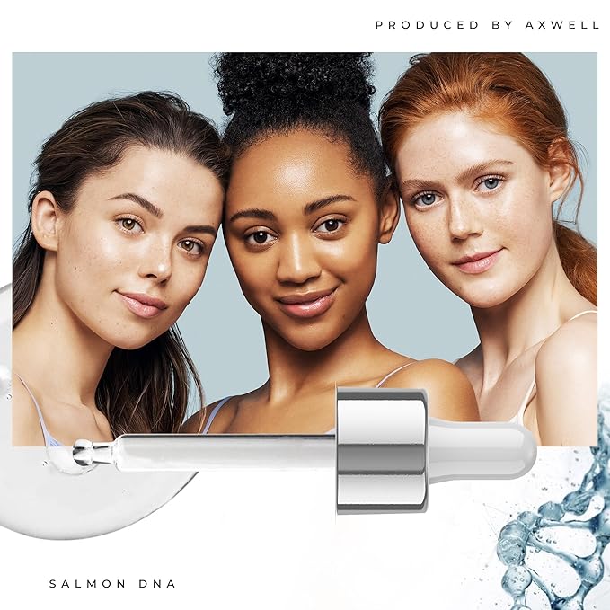 AXWELL Professional Anti Aging Serum for Face with Salmon DNA+, Skin Care Booster, Youthful Skin Repair Serum, Plumps Softens and Brighten Skin for Women & Men for All Skin Type (1.01 fl. oz, 30ml)