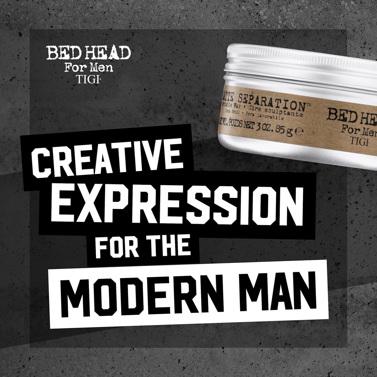 TIGI Bed Head for Men Matte Separation Workable Wax - Use for Strong Hold - For Men's Hairstyles - Use on Damp or Dry Hair - Premium Strong Hold Hair Wax - 3 oz (2 Pack)