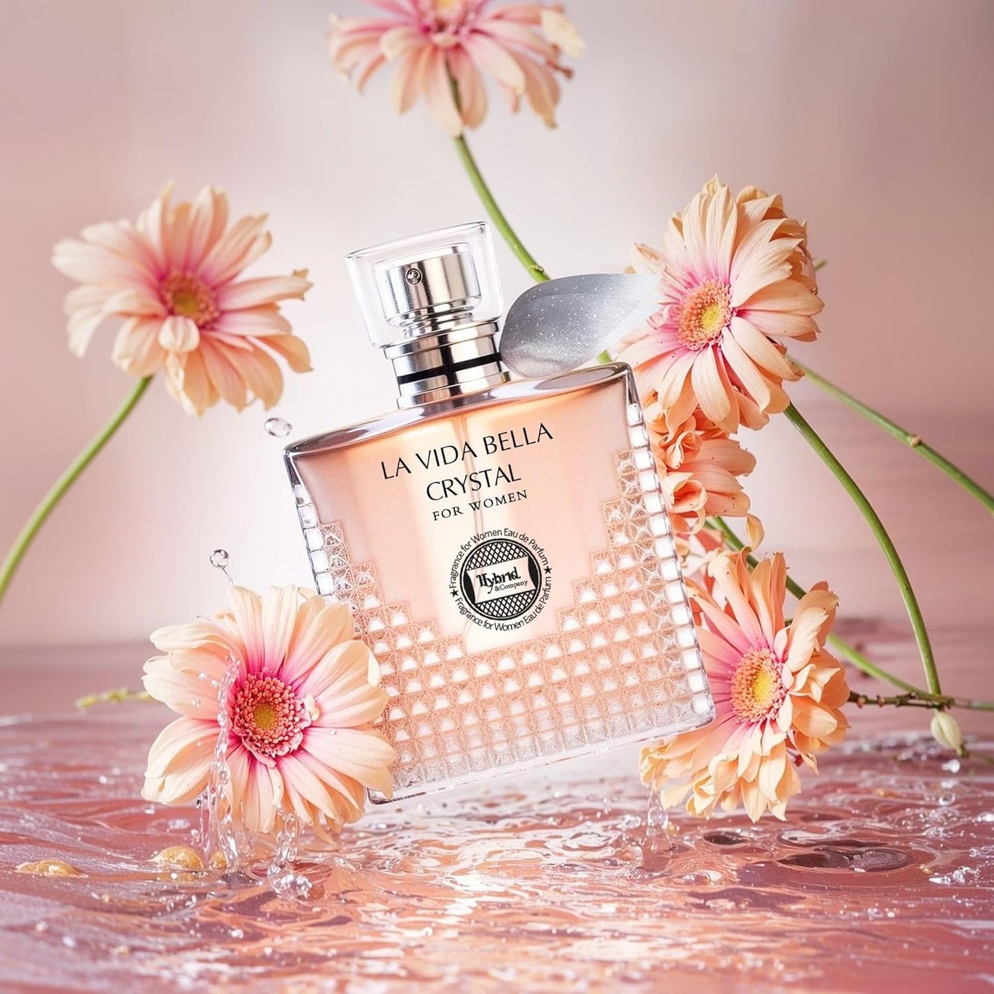 Hybrid & Company La Vida Bella Crystal For Women Eau De Parfum Natural Spray Vaporisateur 3.4 FL.OZ