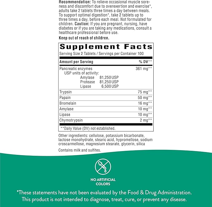 Nature's Way Mega-Zyme, Pancreatic & Systemic 200 Tablets
