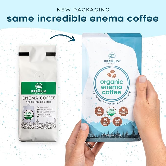PE Premium Enema Organic Coffee for Enemas (1LB) Light Roast, Medium Ground. Ideal for Liver Cleansing, Colon Cleansing, Gerson Coffee Enemas (3 Pack)