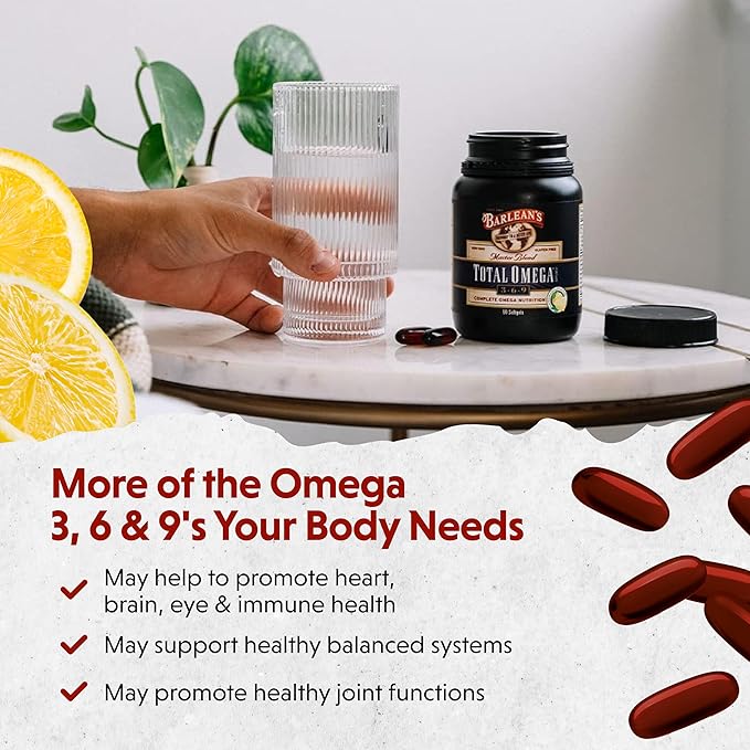 Barlean's Total Omega 3 6 9 1,000 mg 90 Count