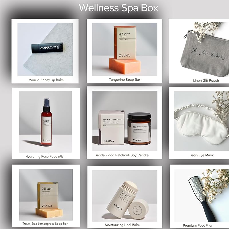 Wellness Spa Set for Women - Relaxing Gifts for Her, Gift Basket for Women, Pampering Home Spa Package for Woman, Unique Mother's Day Gift for Mom, Birthday Gifts for Women, Self Care Kit for Mom, Wife, Sister or Friend by ZAAINA