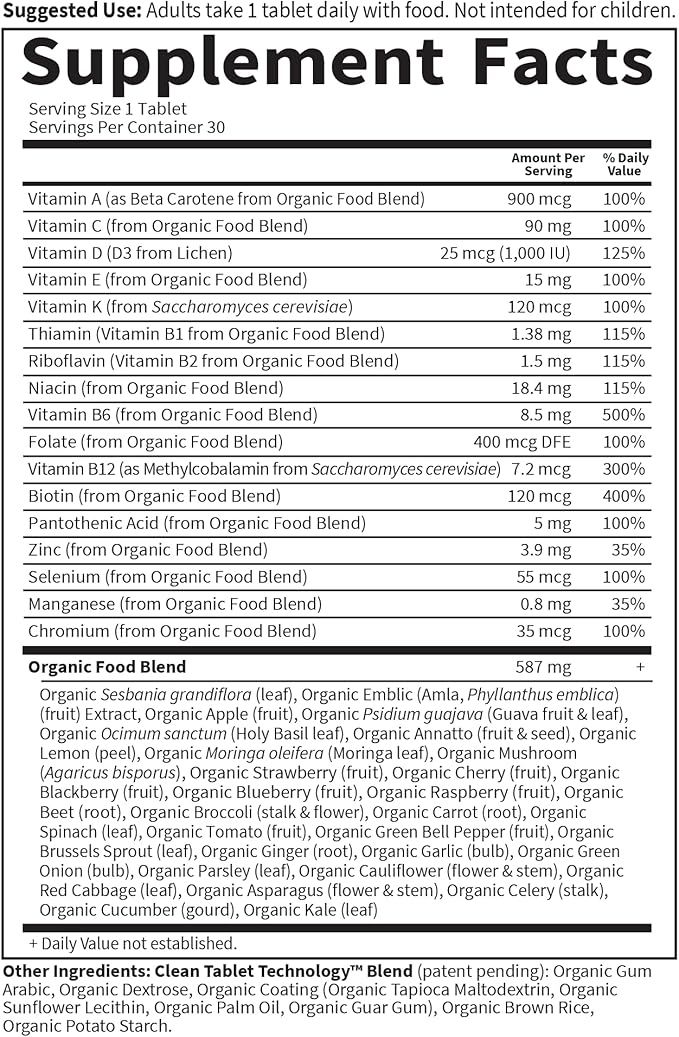 Garden of Life Organics Multivitamin for Men 30 Count