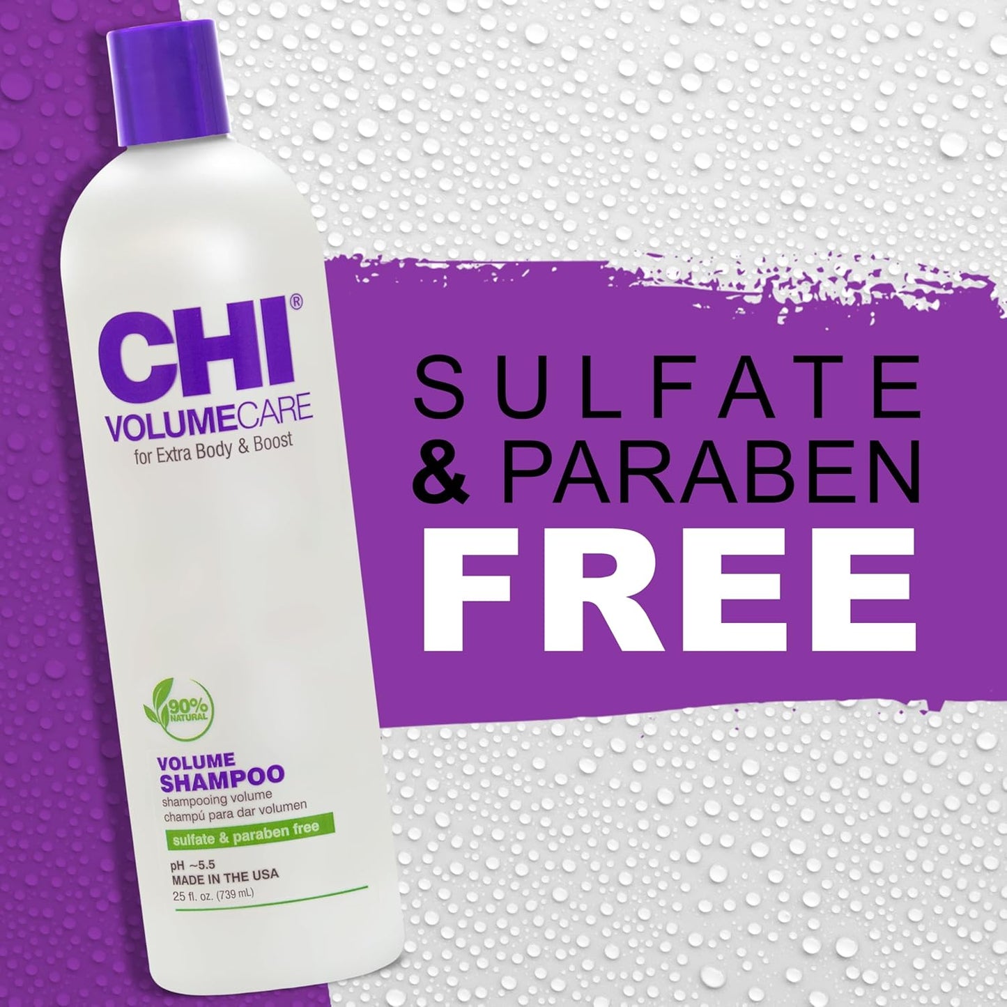 CHI VolumeCare Volumizing Shampoo, Increases Volume on Thin, Fine, or Flat Hair, Balances Moisture, Sulfate, Paraben, & Cruelty-Free, 25 Oz