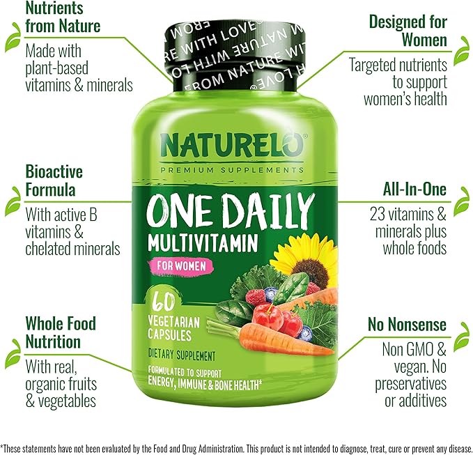 NATURELO One Daily Multivitamin for Women 60 Capsules 2 Month