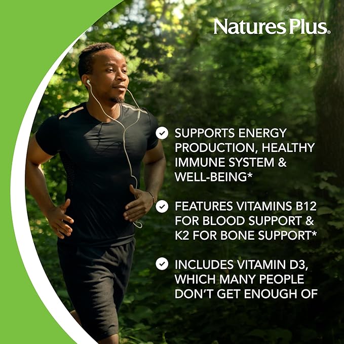 Natures Plus Source of Life Gold Multivitamin Liquid - 30 oz - Supports Energy Production, Healthy Immune System & Well-Being Includes Vitamins D3, B12, K2 & Over 120 Whole Food Nutrients, 30 Servings