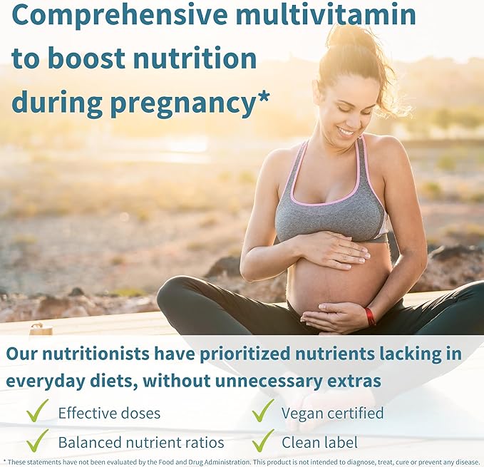 Methylated Prenatal Multivitamin, Folate for MTHFR, High Absorption, Clean Label, Gentle Iron, Choline, Natural Calcium & Magnesium, Vegan Pregnancy Vitamins, Halal, Non-GMO, 60 Tablets, by Igennus