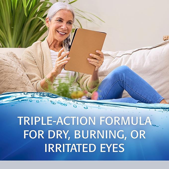 Refresh Optive Advanced Lubricant Eye Drops For Dry Eyes, 0.33 Fl Oz Sterile (2 Count)