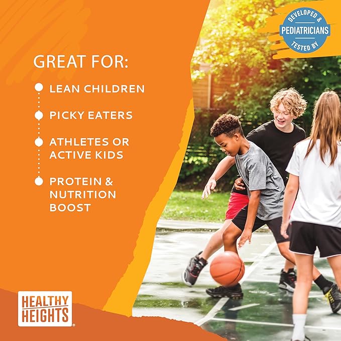 Healthy Heights Grow Daily Kids Protein Drink Mix (Chocolate) - High Protein Shake for Boys 10+