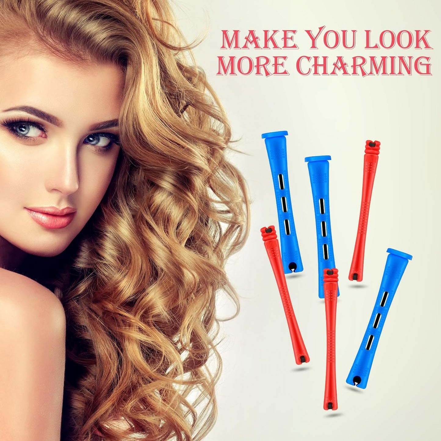 WILLBOND 72 Pieces Hair Perm Rods Set, Short Plastic Perming Rods Cold Wave Roller 2 Sizes Hair Curling Rollers with 1 Piece Steel Pintail Comb for Hairdressing Styling (Short)