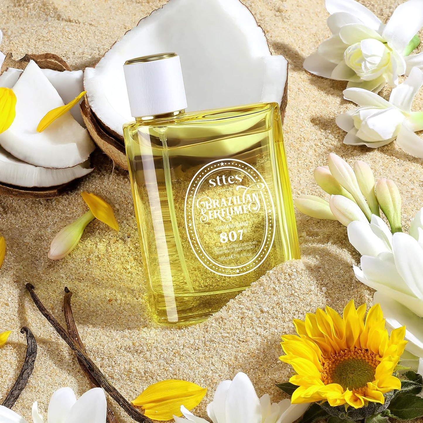 Sttes Perfume 807# (SUN AND SAND) โ Eau De Parfum 100ml (3.4 fl oz) โ Coconut Milk, Warm Sand, Vanilla