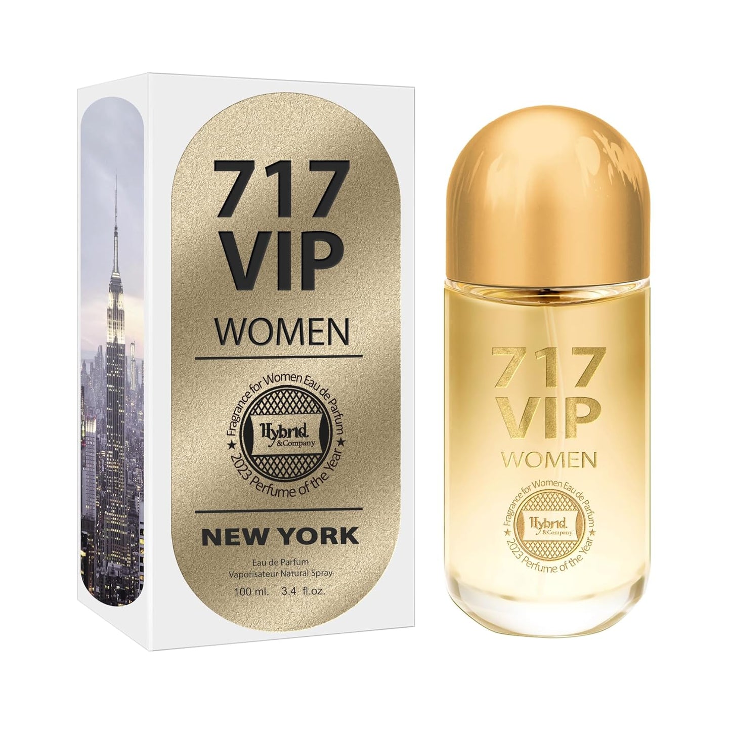 Hybrid & Company 717 Vip Women Eau De Parfum Natural Spray Fresh Floral Scent, 3.4 Fl Oz