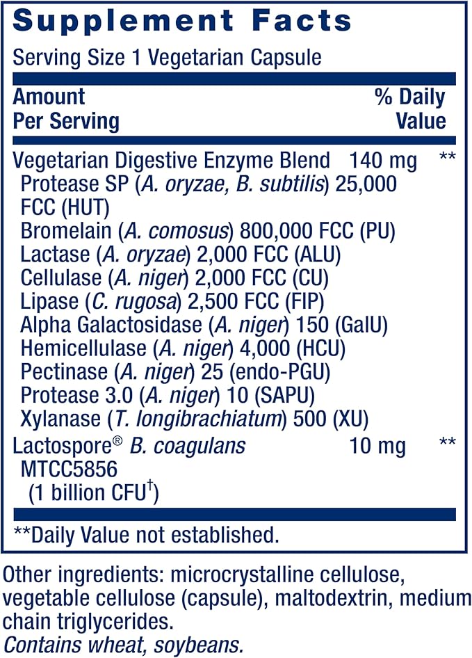 Life Extension Enhanced Super Digestive Enzymes 60 Vegetarian