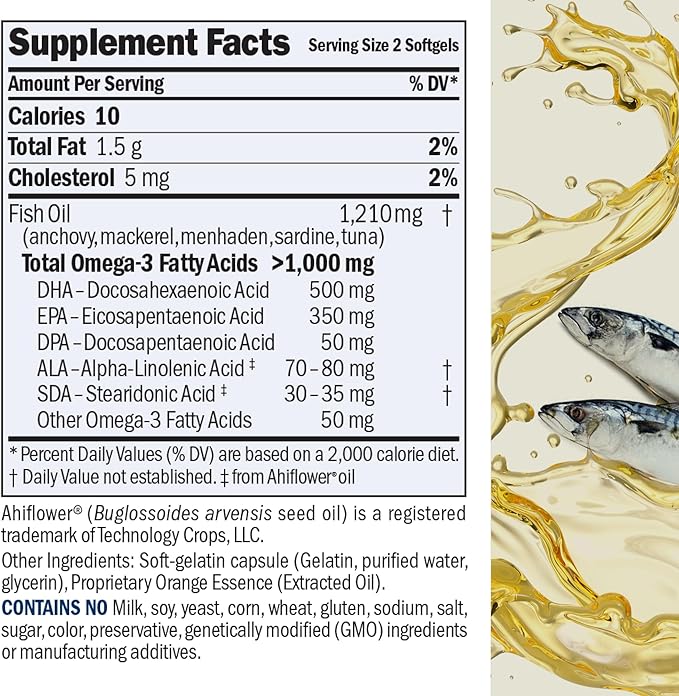 ANDREW LESSMAN Maximum Essential Omega-3 Orange 60 Softgels Omega-3 Oils.