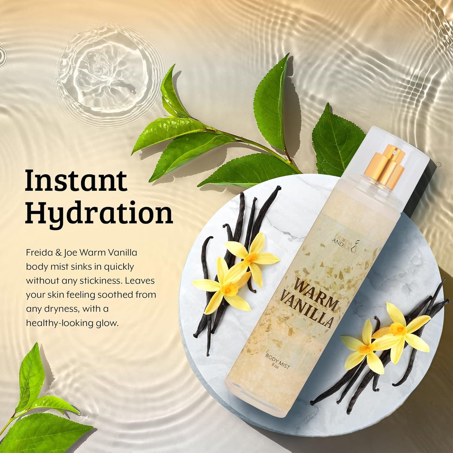 Warm Vanilla Unisex, Womens Perfume Fragrance Body Mist & Sprays, Women's Fruity Luxury Scented Gifts & Presents, 8 oz Fine Mist Spray Bottle (Warm Vanilla)