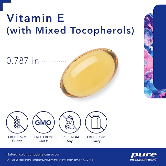 Pure Encapsulations Vitamin E (with Mixed Tocopherols) 180 Softgel
