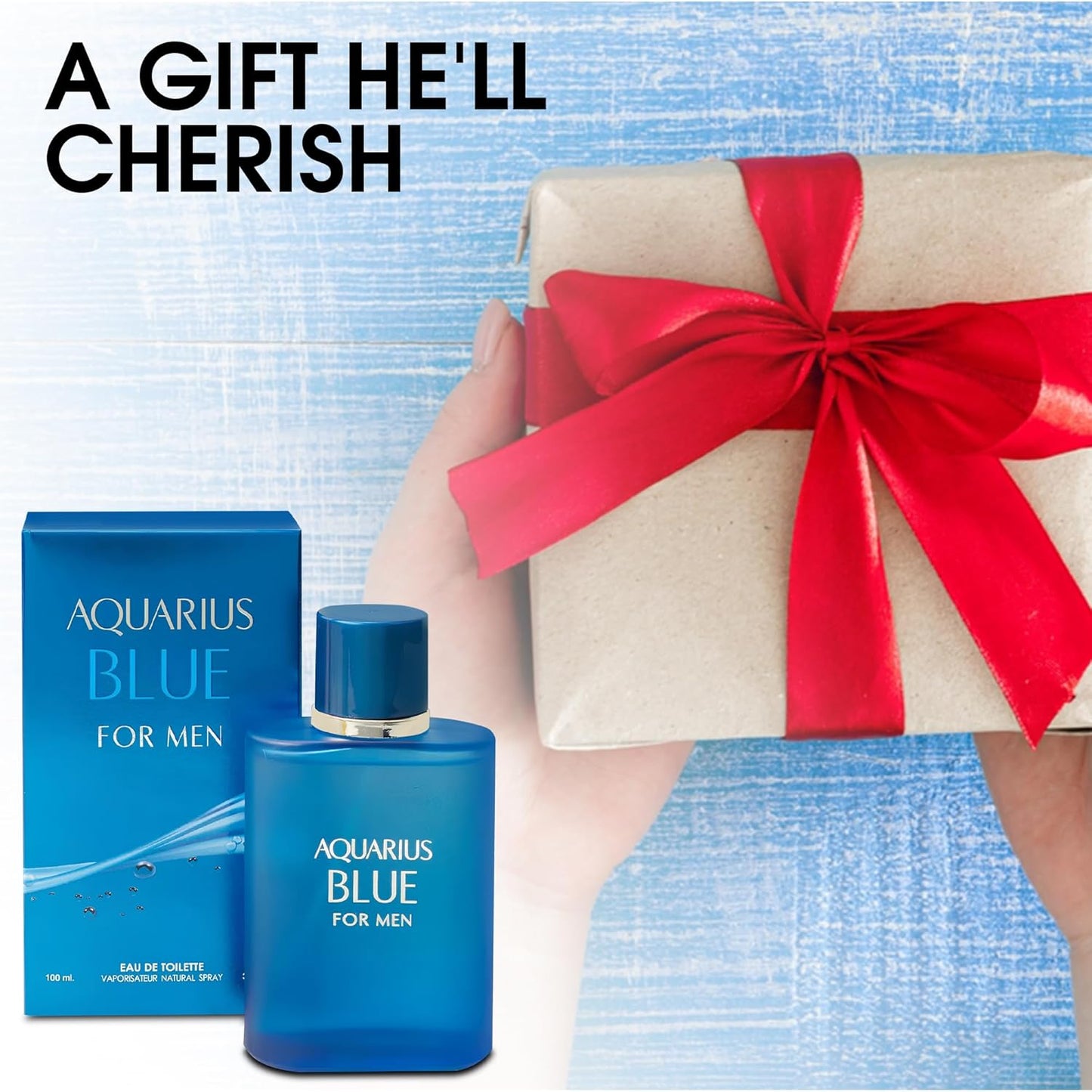 Men's Cologne Aquari Blue- Eau De Toilette Spray Perfume Fresh Scent 3.4 Fl Oz Daily Used