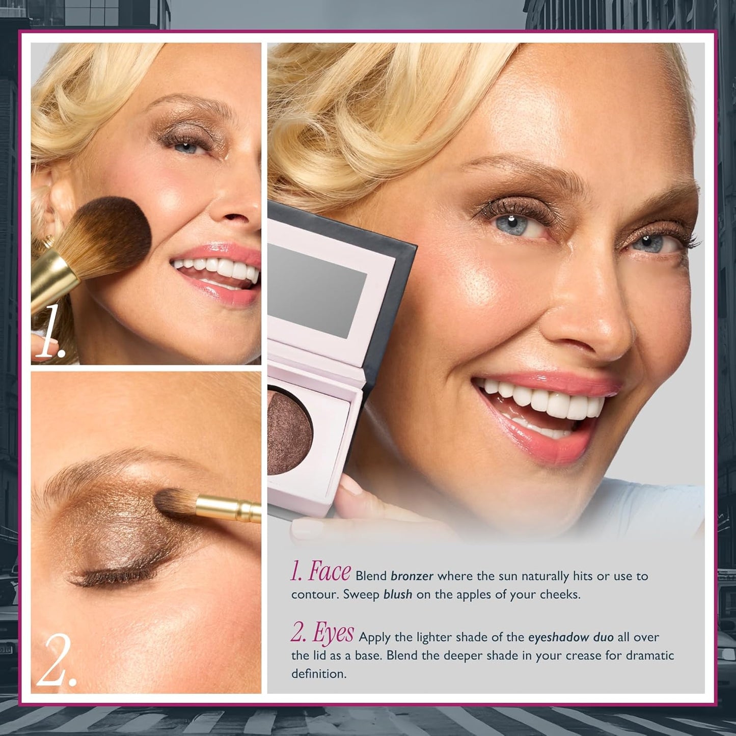 LAURA GELLER NEW YORK Geller's Greatest New York Minute Face & Eye Palette - Includes Blush, Bronzer and Eyeshadow Duo - Travel-Friendly Makeup Compact for Mature Skin