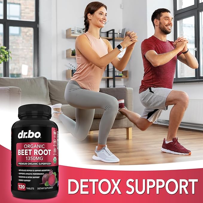 Organic Beet Root Capsules Supplements - 1350mg Beetroot Powder Extract Pills, Organic Beet Root Powder Supplement, Super Nitric Oxide Beets, High Circulation Beet Vitamins Support - 120 Beet Tablets