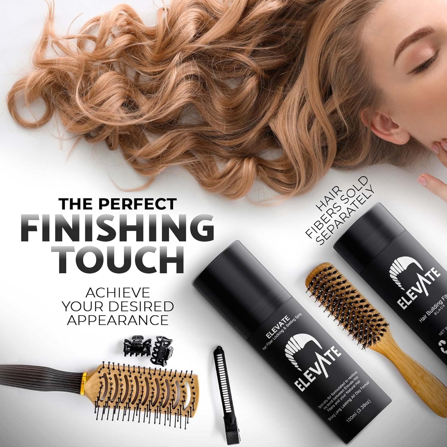 Elevate Hair Fiber Locking & Setting Hold Spray | New Advanced Long Lasting Formula | 2-6 Month Supply | Strong Formula for Wind, Sweat, and Weather Resistant for Men and Women