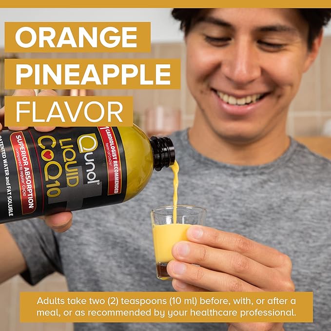 Qunol CoQ10 Liquid Supplement 100mg, Superior Absorption, Natural Form of Coenzyme Q10, Antioxidant for Heart Health, Orange Pineapple Flavored, 90 Servings, 30.4 oz Bottle