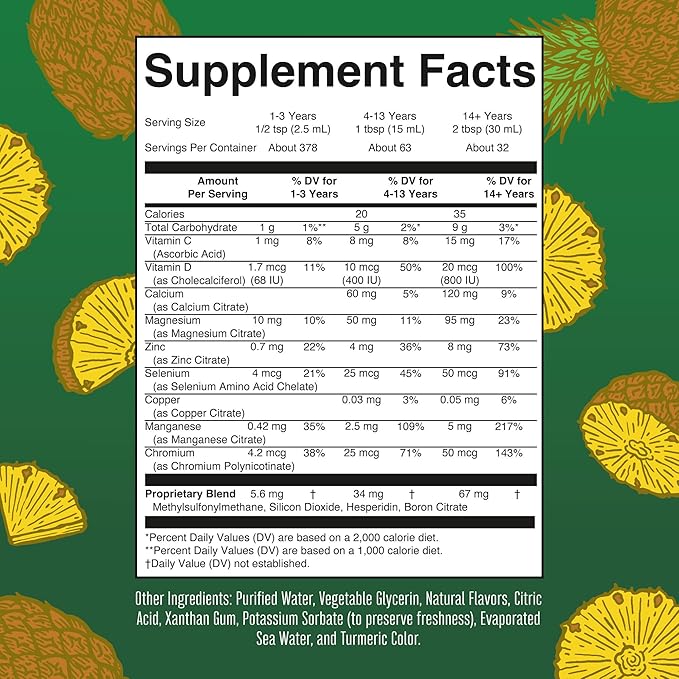 MaryRuth Organics Liquid Nighttime Multimineral Sleep Supplement | Sugar Free | Calm Magnesium Citrate | NO Melatonin | Calcium Magnesium Zinc | Pineapple Dream| Vegan | Gluten Free | 32 Servings