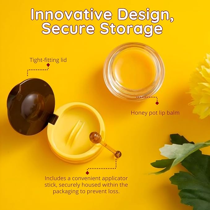 Original My Bee Balm Lip Balm - Propolis Hydrating Balm Honey Pot for Dry, Chapped & Cracked Lips with Propolis, Honey & Vitamin E - Soften, Smooth & Reduce Lip Lines