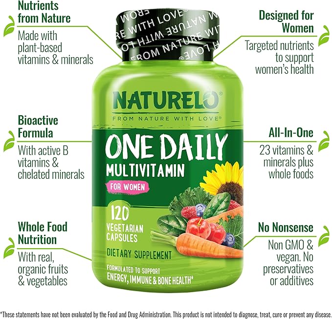 NATURELO One Daily Multivitamin for Women 120 Capsules 4 Month