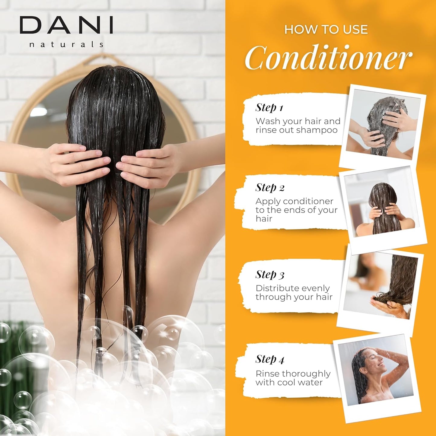 DANI Naturals Conditioner – Grapefruit Ginger, Detoxifying & Clarifying for Oily, Thick & Curly Hair, Lightweight Hydration & Scalp Refresh, Vegan & Color-Safe, 12 oz