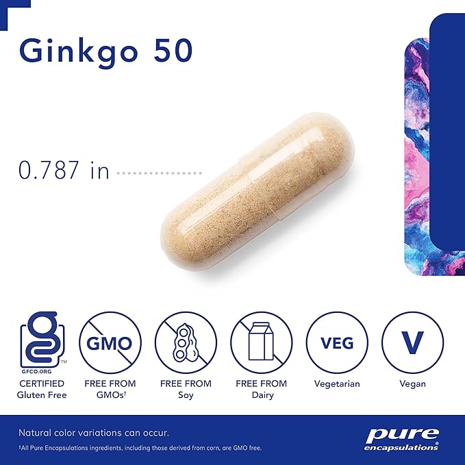 Pure Encapsulations Ginkgo 50 160 mg 120 Capsules