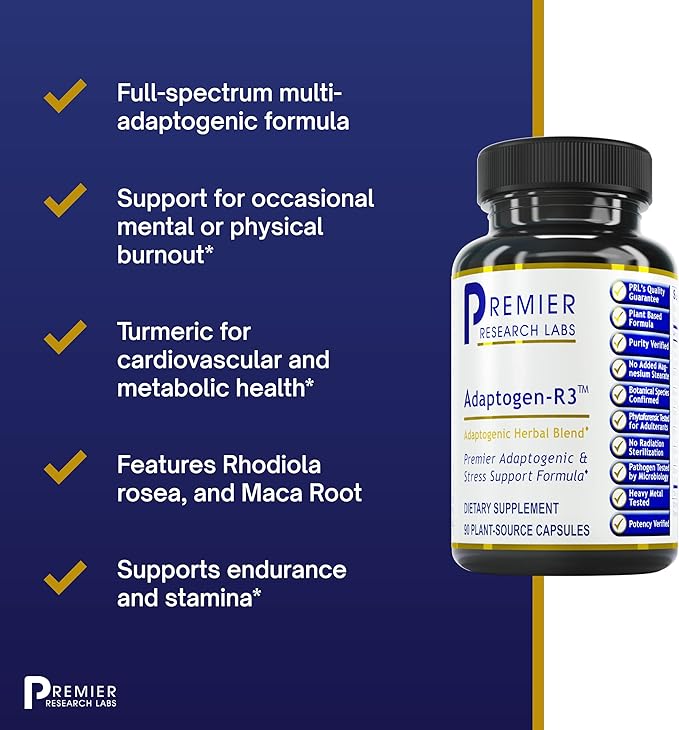 Premier Research Labs Adaptogen-R3: Adaptogen Supplements, 90 Vegetarian